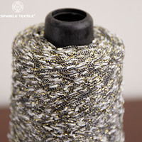 Golden Bridge Fancy Yarn Polyester Metallic Lurex Knot Yarn Black White Gold Silver Sparkle Yarn for Knitting Sweater Weaving