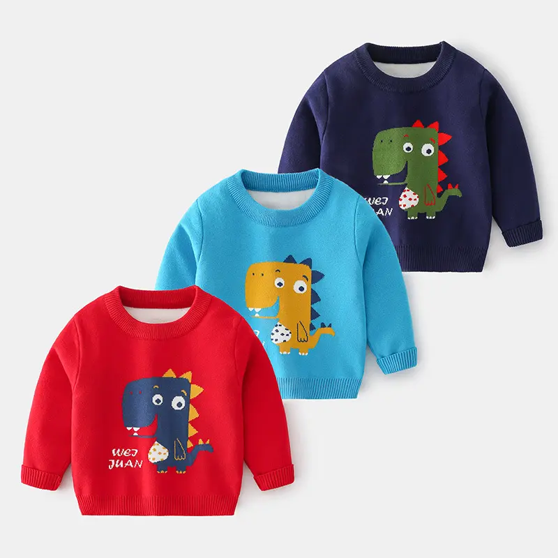 KD Winter 2 bis 8 Jahre Dinosaurier Cartoon Baby Jungen Strick pullover Design