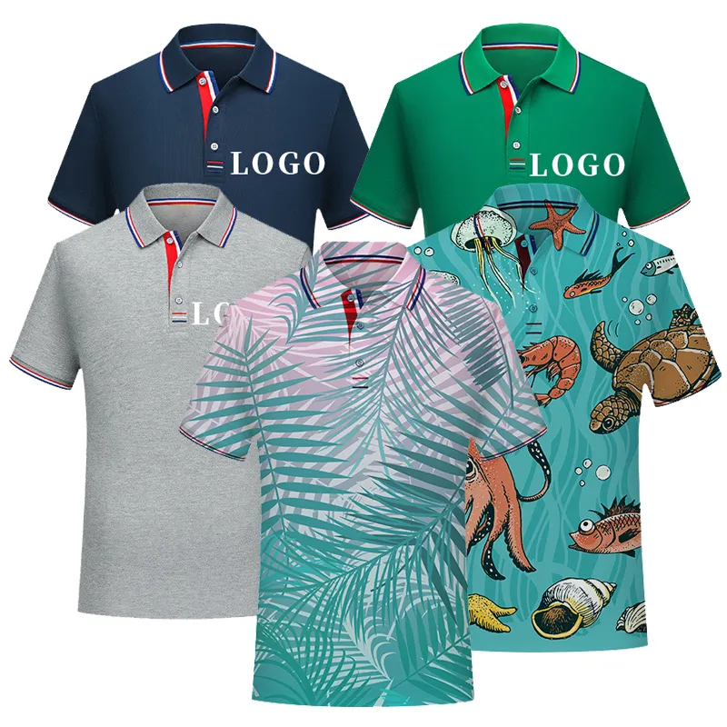 New Solid Color Mens Polos Shirts Printed Cotton Short Sleeve Casual Polos Fashion Summer Lapel Male Polo