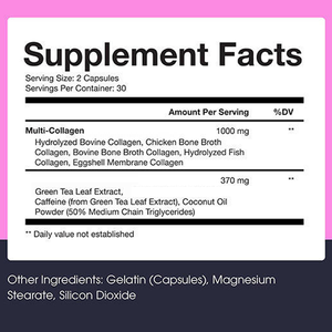Capsules de collagène OEM au thé vert pour stimuler le métabolisme, augmenter l'énergie et la concentration, complément pour femmes adultes, pour la santé des <span class=keywords><strong>cheveux</strong></span>, de la peau, des <span class=keywords><strong>ongles</strong></span> et des articulations - Product Image 3