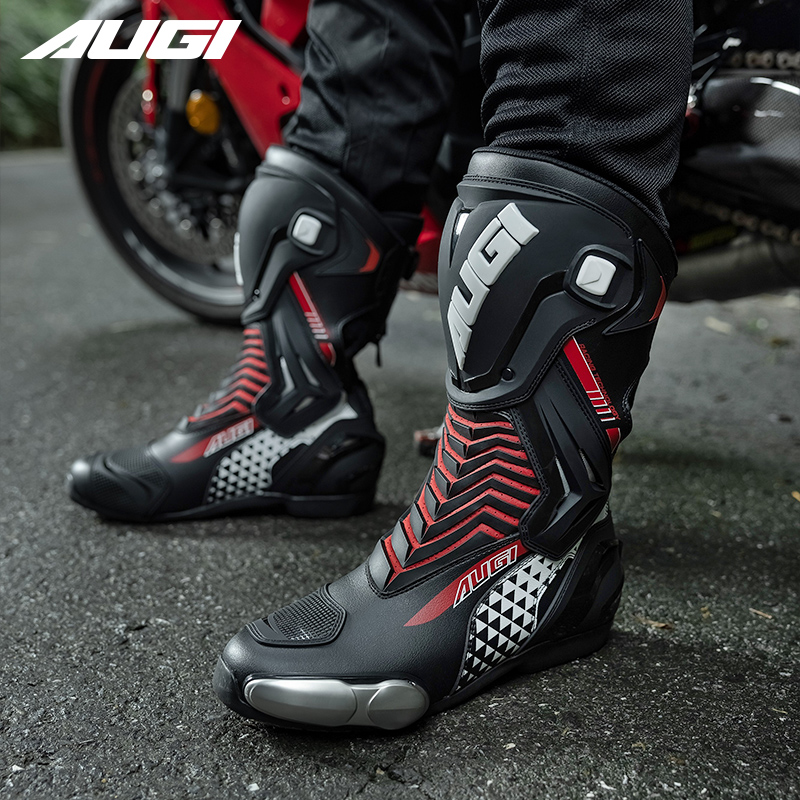【新品】AUGI AR6 Racing レーシングブーツ 29cm / 45 AUGI AR6 Professional Racing Motorcycle Boot Long Protective