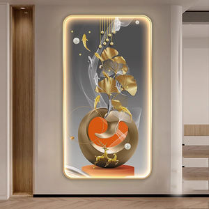 <span class=keywords><strong>Cuadros</strong></span> ovalados, póster impreso, imagen HD, luz de lienzo, decoración de entrada de lujo, luz LED, pintura de porcelana, arte de pared, decoración del hogar - Product Image 2