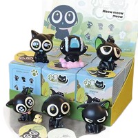 Mini figurine créative chat noir 'Meow Meow' en résine, boîte mystère, chaton mignon, jouet tendance, ornement de bureau, 5-7 ans, échelle 1/170, best-seller