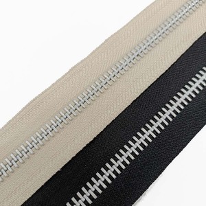 Matte Silver Aluminum Double <strong>Zipper</strong> with Custom <strong>Zipper</strong> Open-End Type for Bags &amp; Shoes Puller Accessories Two Ways <strong>Zipper</strong> - Product Image 5