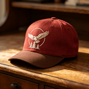 Casquettes de baseball personnalisées en coton lavé léger, couleur contrastée, pour le camping en plein air, la pêche, avec logo brodé d'oiseaux sauvages de la forêt - Product Image 2