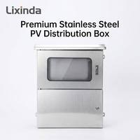 Boîtier de distribution PV vide en acier inoxydable LIXINDA IP65, étanche pour extérieur, avec serrure à came, modèle personnalisé pour panneaux solaires