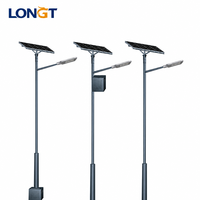 Lampadaire Solaire LED à Panneau Séparé, Étanche IP66, pour Extérieur, Longue Autonomie, Poteau de 4m, 20W, avec Télécommande