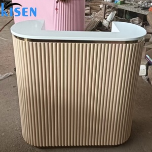 Kisen Hot Sale Modern Half Round Reception <b>Desk</b> with <b>Drawer</b> Custom Color and Size Office Furniture for Commercial Use - Product Image 3