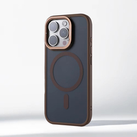 Support d'objectif en alliage de luxe pare-chocs mat étui de charge sans fil pour iPhone 14 15 16 ProMax 17 Pro support magnétique couverture antichoc
