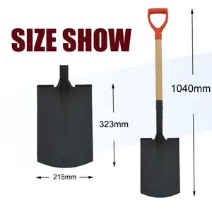 South American Type Pala Outdoor Carbon Steel Head Garden Tool Wooden Handle Digging Spade Shovel