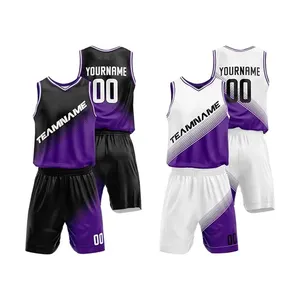 2024 OEM personalizado sublimação roupas esportivas just don shorts conjunto uniforme de basquete reversível para homens homens crianças jovens