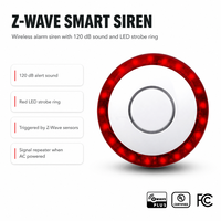Z-Wave Plus S2 Smart Siren 120 dB Alarm Strobo LED Merah Pengulang Sinyal Bertenaga AC Sensor Keamanan Terpasang di Dinding