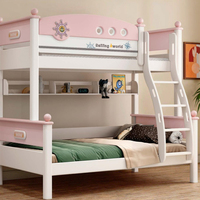 Lit superposé Santafy S-A01-2 en bois d'hévéa, design européen moderne, confortable, pour enfants, avec toboggan, pour chambre, école, hôtel