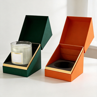 Boîte en papier rigide de forme spéciale avec EVA, impression personnalisée du logo, emballage de luxe pour bougies parfumées en cire, pots à parfum vides