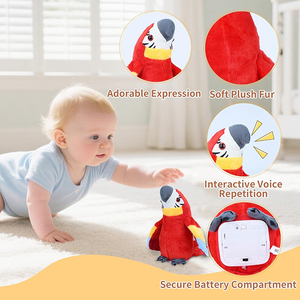 Loro Electrónico Musical Parlante, Juguete de Peluche de Loro, Juguete Interactivo de Peluche para Mascotas, Regalo de Navidad o Cumpleaños para Niños - Product Image 2