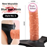 Pantalones de cuero y encaje de alta fricción para lesbianas con dildo de vena para la masturbación femenina