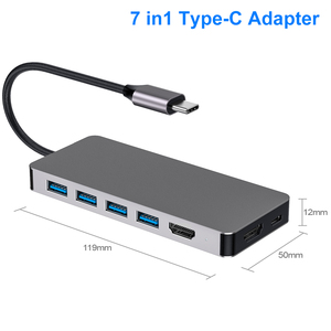 Forida 7 en 1 doble pantalla, HUb, <span class=keywords><strong>adaptador</strong></span> plug & <span class=keywords><strong>play</strong></span> con puertos USB <span class=keywords><strong>a</strong></span> <span class=keywords><strong>HDMI</strong></span> 5G para dispositivos tipo C - Product Image 2