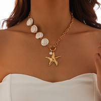 Collier Bohème Y2K en perles étoile de mer et coquillages, Bijoux de vacances pour femmes, Vente en gros, Chaîne de perles colorées, Ensembles cadeaux d'été