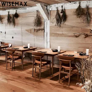 Mobiliário wisemax, mobiliário moderno de estilo conciso para restaurante, mobília em couro e cadeira de jantar em madeira sólida para casa e sala de jantar