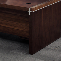 Kadi Table de bureau de direction en placage de luxe moderne de haute qualité, chef de la direction, mobilier de bureau, matériau vert durable