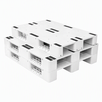 Palette en plastique HDPE 1200*1000*155mm, empilable, à trois rails, surface grillagée, renforcée en acier, pour chariot élévateur, logistique d'entrepôt