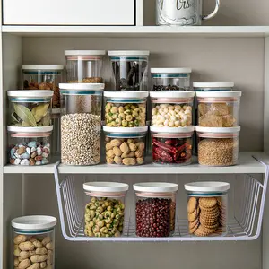 Wholesale Stackable Plastic Food Storage Box Grain Sealed Jar With Lid Kitchen Organizer Crisper Container