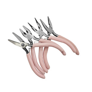 Portable Pink Metal Mini Diagonal Pliers Sets Round Bent <strong>Needle</strong> Nose Cutter Handcraft <strong>Beading</strong> for DIY Jewelry Making - Product Image 3