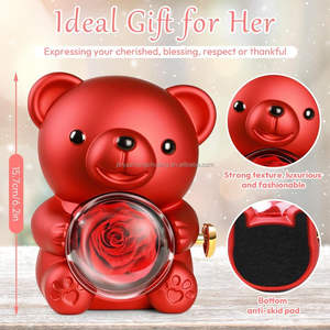 Set di Collane Romantico 'Ti Amo' in Scatola di Rose con Orsacchiotto Abbracciato in Acrilico, 100 Orsacchiotti per Dropshipping per San Valentino - Product Image 4