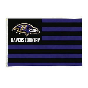 Wholesale High Quality Design <b>Flags</b> 3x5ft Sporting Event Custom Baltimore Ravens <b>Flag</b> - Product Image 2