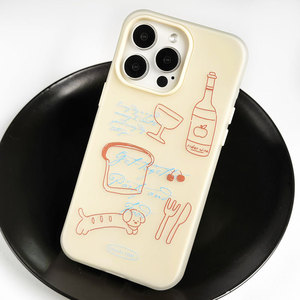 Coque de téléphone en forme de saucisse de chien de dessin animé colorée pour l'après-midi, adaptée à l'iPhone 16 15 14 <span class=keywords><strong>Pro</strong></span> Max, coque arrière souple en gelée - Product Image 2