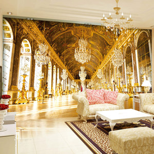 Personnalisé De Luxe Palais Royal Européen Papier peint Hôtel Salon Canapé <span class=keywords><strong>TV</strong></span> Fond Non tissé Papier Peint Papier Peint - Product Image 3
