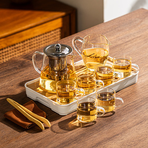 Msh Thời Trang Mới Xách Tay Tea Set Nhật Bản Trà Thủy Tinh Đặt Cho Du Lịch & Văn Phòng Với Mang Theo Túi - Product Image 3