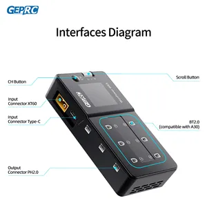 Cargador de Batería Inteligente GEPRC WooPower W63 de 100W para Dron Helicóptero <span class=keywords><strong>RC</strong></span> FPV con Tornillos, Plástico para PC, Protección contra Cortocircuitos - Product Image 3