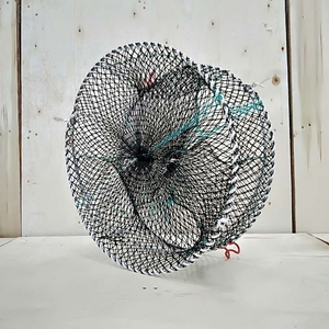 กับดักกุ้งก้ามกรามทรงกลมสีดำคุณภาพสูงขายดี พร้อมตาข่ายพับได้ - Product Image 2