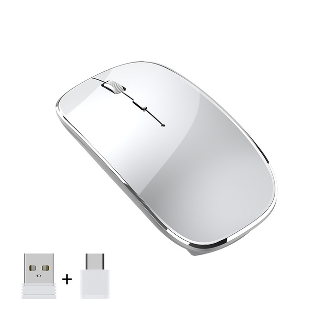 Rechargeable Type-C & USB Dual Receiver Wireless Mouse-Stock