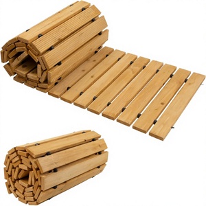 Dalles de terrasse modulaires en bois personnalisées, emboîtables, pour allées droites et courbes, tapis de chemin pour jardin, patio, extérieur - Product Image 4