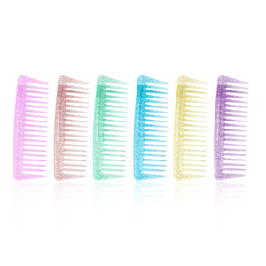 <b>Wide</b> Tooth Hair <b>Comb</b> Large Shimmering Purple Home Use Styling <b>Comb</b> PS Material Comfort Grip - Product Image 3