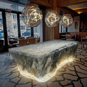 Table <span class=keywords><strong>de</strong></span> bar ovale en acrylique <span class=keywords><strong>de</strong></span> luxe moderne comptoir <span class=keywords><strong>de</strong></span> restaurant comptoir <span class=keywords><strong>de</strong></span> réception transparent pour hôtel bureau salon meubles - Product Image 4