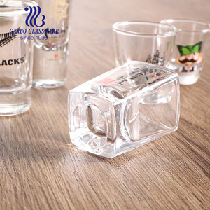GARBO แก้วทรงสี่เหลี่ยมสไตล์เกาหลีสำหรับใส่ปาร์ตี้,แก้ววิสกี้ซูจูวอดก้าแก้วตีเกียล่าสุดคลาสสิกดีไซน์รูปลอกแบบกำหนดเองขนาด2ออนซ์ - Product Image 6