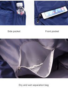 Sac à cordon pliable en polyester personnalisé, imperméable, sac de sport, sac à cordon de gym pour l'extérieur, sac à dos décontracté pour la gym - Product Image 3