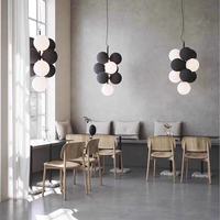 Nouveau concepteur nordique créatif Restaurant Bar lampe Simple modèle chambre lampe café noir et blanc boule bulle pendentif lumière