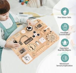 Grande planche d'activités <span class=keywords><strong>Montessori</strong></span> en bois - Jouets sensoriels pour tout-petits, garçons et filles - Product Image 5