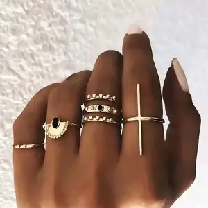 Mode neueste gold ring designs set für frauen Großhandel N99193