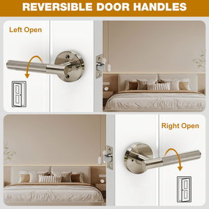 Factory Direct Sales Custom Door Handle Black Knurled Door Handle Zinc Alloy Bedroom Bathroom Door Lever Handle <strong>Lock</strong> - Product Image 3