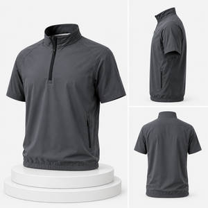 Chaqueta de Golf Impermeable de Manga Corta para Hombre, Cortavientos Ligero, Resistente al Agua, con Cierre de Cremallera, Logotipo Personalizado OEM - Product Image 2