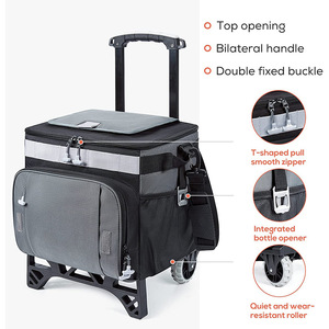 Gran oferta, amigable, personalizado, impermeable, para acampar, con aislamiento térmico, bolsa de playa, fiambrera, carrito, bolsa refrigeradora para Picnic con ruedas - Product Image 2