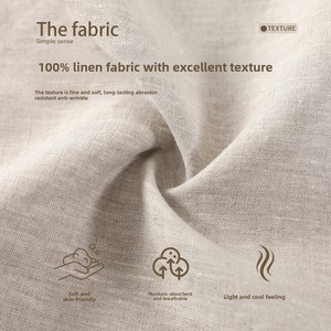Pantaloni Muguyu 100% puro <span class=keywords><strong>lino</strong></span> a gamba dritta, sottili, a <span class=keywords><strong>vita</strong></span> <span class=keywords><strong>alta</strong></span>, drappeggiati, a gamba larga, 260604018 - Product Image 5