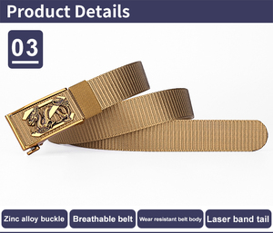 Pantaloni da Uomo in Poliestere Spesso 3,5 cm con Fibbia Automatica in Lega Personalizzata, Senza Fori, per Uso Interno Giovanile - Product Image 4