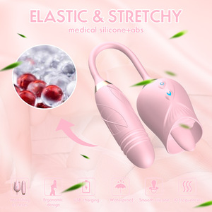 Vibratore a forma di lingua per sesso orale, con vibrazione e spinta, stimolatore per punto G, clitoride e capezzoli femminili - Product Image 5