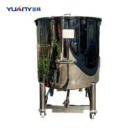 Réservoir de stockage en acier inoxydable de 1000 L à couvercle semi-ouvert, chauffage sous pression, roues pour le stockage de produits chimiques, parfumés et cosmétiques